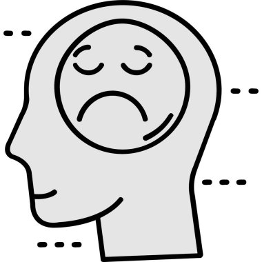 hüzünlü simge vektör çizgisi