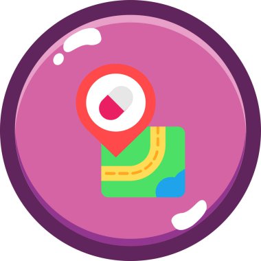 konum haritası simgesi düz biçimli