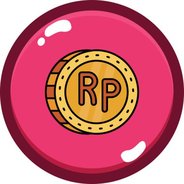 Madeni para ikonu vektör illüstrasyonu. çizgi film parası