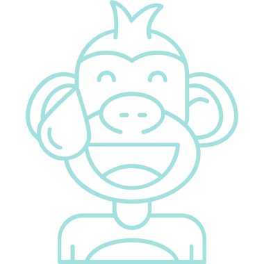 Maymun. Web simgesi basit illüstrasyon