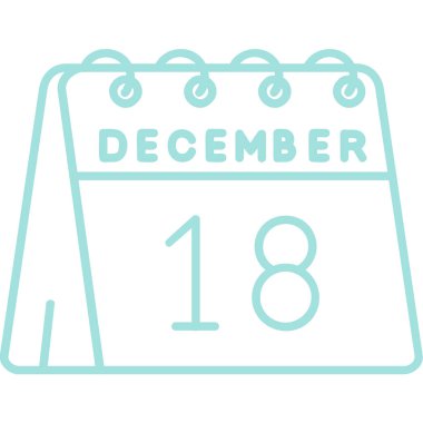 Aralık 18 - 1 takvim simgesi - takvim simgesi illüstrasyonu