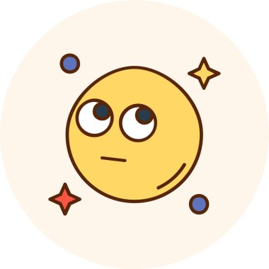 Ay ikonu vektörü. Beyaz arkaplanda izole edilmiş sınır çizimi.