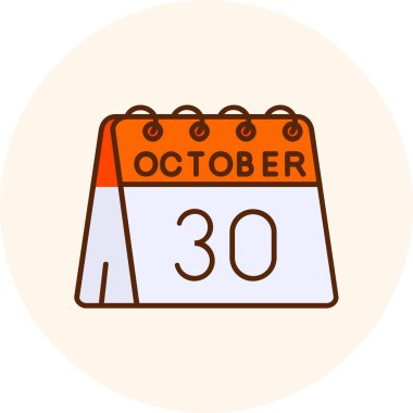 Ekim 23 simgesi, takvim vektör illüstrasyonu