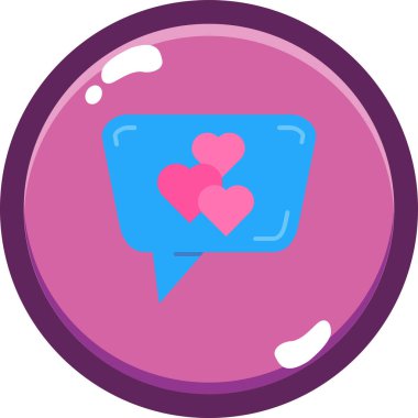 Aşk simgesi olan konuşma balonu