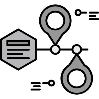 Veri ve teknoloji simgesinin vektör illüstrasyonu