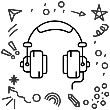 kulaklık simgesi vektör illüstrasyonu