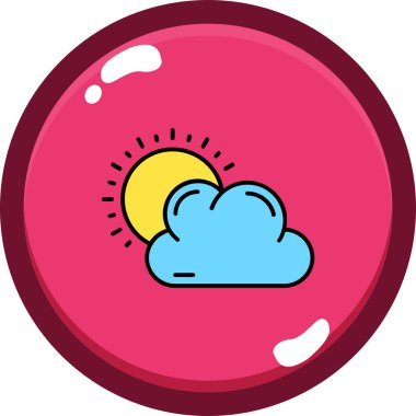 Bulut. Web simgesi basit illüstrasyon