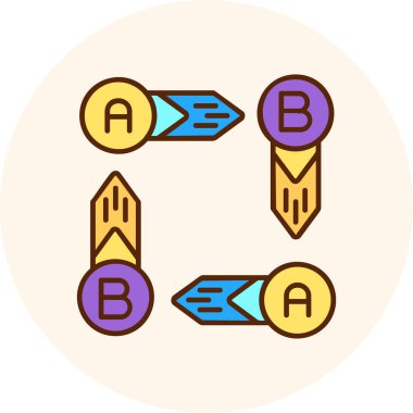 Bir çemberdeki b simgesinin vektör çizimi