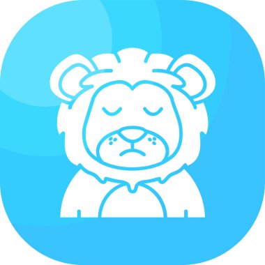 Tatlı bir aslan çizgi film ikonunun vektör çizimi