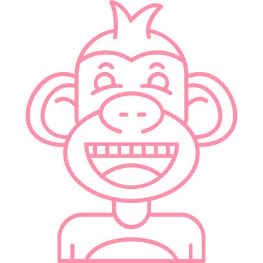 maymun ikon vektör illüstrasyonu