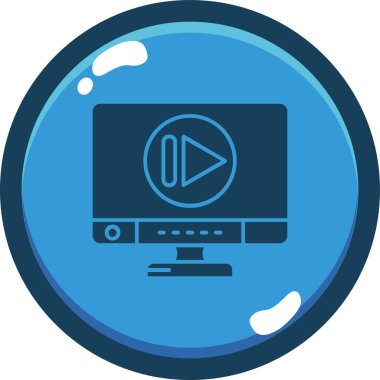 Video Oyuncu. Web simgesi basit illüstrasyon