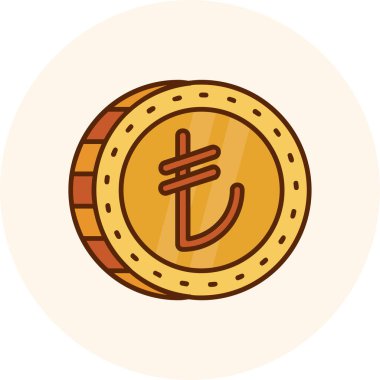 Bir karikatür madeni para simgesinin vektör illüstrasyonu