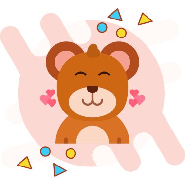 kawaii karikatür ayı aşk vektörü çizimi