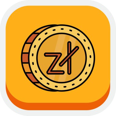 zcash coin simgesi, çizgi film tarzı