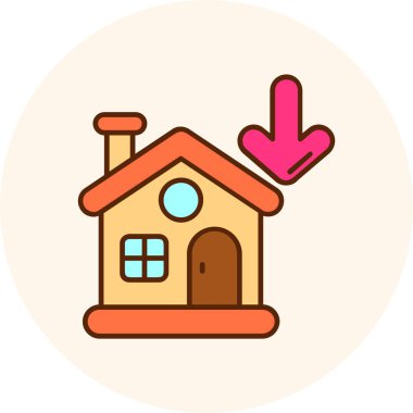 Gayrimenkul. Web simgesi basit illüstrasyon