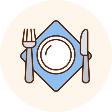 Çatal bıçaklı ve çatal bıçaklı bir tabak yemek.