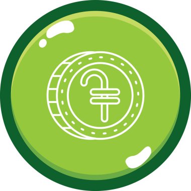 Yeşil ve beyaz yuvarlak simgenin vektör illüstrasyonu