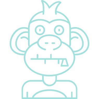 Maymun. Web simgesi basit illüstrasyon