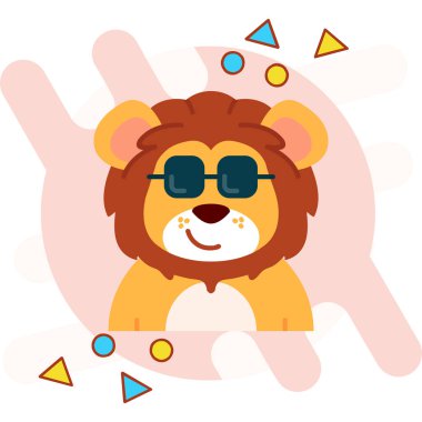 Güneş gözlüklü ve güneş gözlüklü soğuk bir aslan.