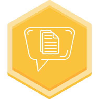 İkonlu konuşma baloncuğunun vektör çizimi. belge simgesi