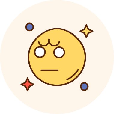 Ay ikonlu ay, vektör illüstrasyonu