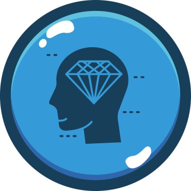 Mavi arkaplanı olan bir elmasın vektör çizimi