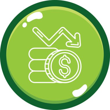 Yeşil Dolar işaretinin vektör illüstrasyonu