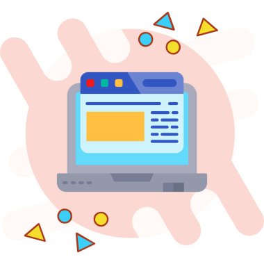 imleç ve imleç vektör çizimine sahip dizüstü bilgisayar