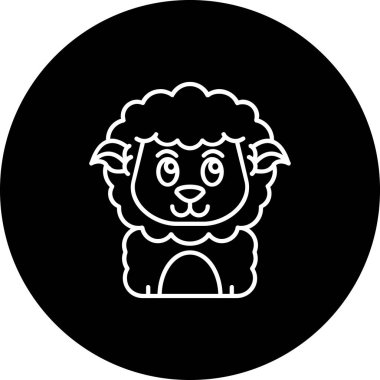 Koyun simgesi, vektör illüstrasyonu