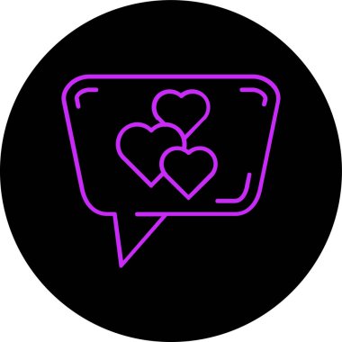 Konuşma baloncuklu kalp. vektör illüstrasyonu