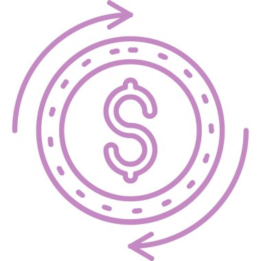 Dolar simgesi. ince çizgi biçimi.