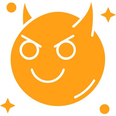 şeytan yüz simgesi simgesi dış hat biçiminde