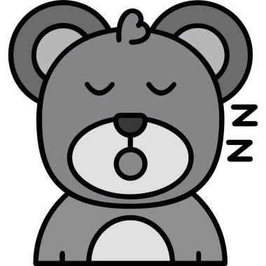 Uyuyan panda çizgi filmi, vektör çizimi