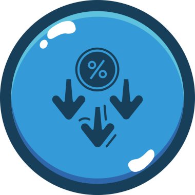 İndirim indirimi simgesi dolu taslak biçiminde