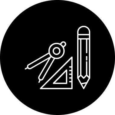 Geometri çizgisi ters vektör simgesi çizimi