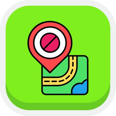 rota haritası simgesi, düz vektör illüstrasyon tasarımı