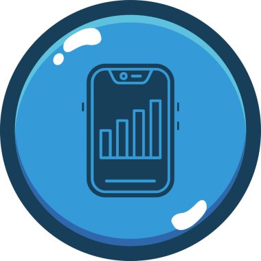 Smartphone ile grafik simgesi, illüstrasyon vektör