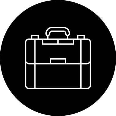 Evrak çantası satır ters vektör simgesi illüstrasyonu