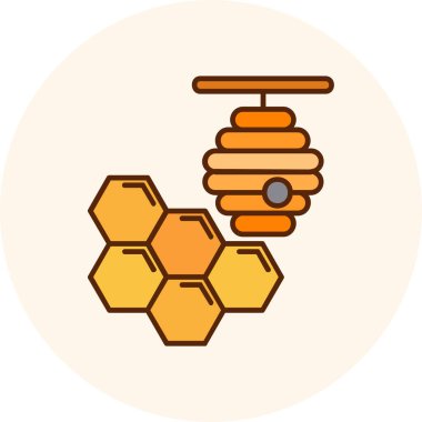 Bal peteği simgesi, vektör illüstrasyonu