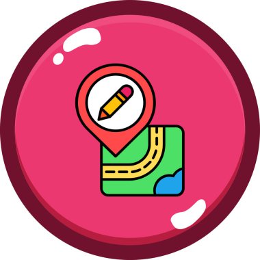 Harita Konum İşaretleyici. Vektör illüstrasyonu