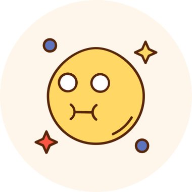 Emoji simgesi tasarım, renkli vektör çizim