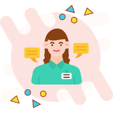 Sosyal medya kabarcık vektör illüstrasyon tasarımlı kadın