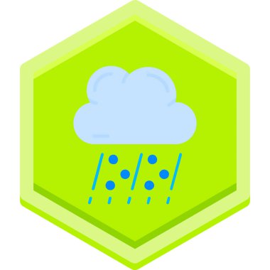 Bulut yağmuru hava durumu simgesi doldurulmuş dış hat biçiminde