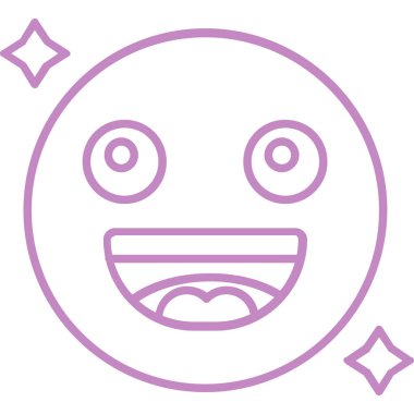 Gülümseyen mutlu yüz, çizgi simgesi tasarımı