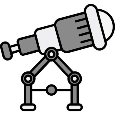 Teleskop. Web simgesi basit illüstrasyon