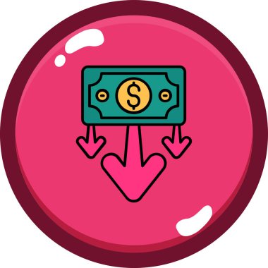 Para için. Web simgesi basit illüstrasyon