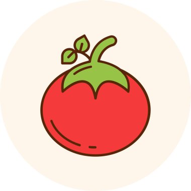 Domates sebze ikonu. Web için sebze vektör simgelerinin özet çizimi
