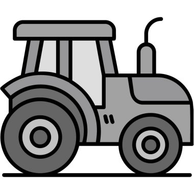 Traktör Grey vektör simgesi çizimi