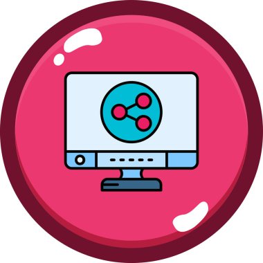 Bilgisayar. Web simgesi basit illüstrasyon