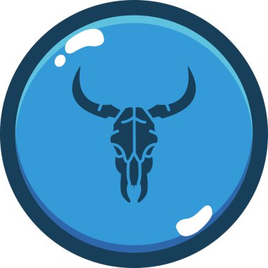 Mavi daire simgesine sahip boğa başı.